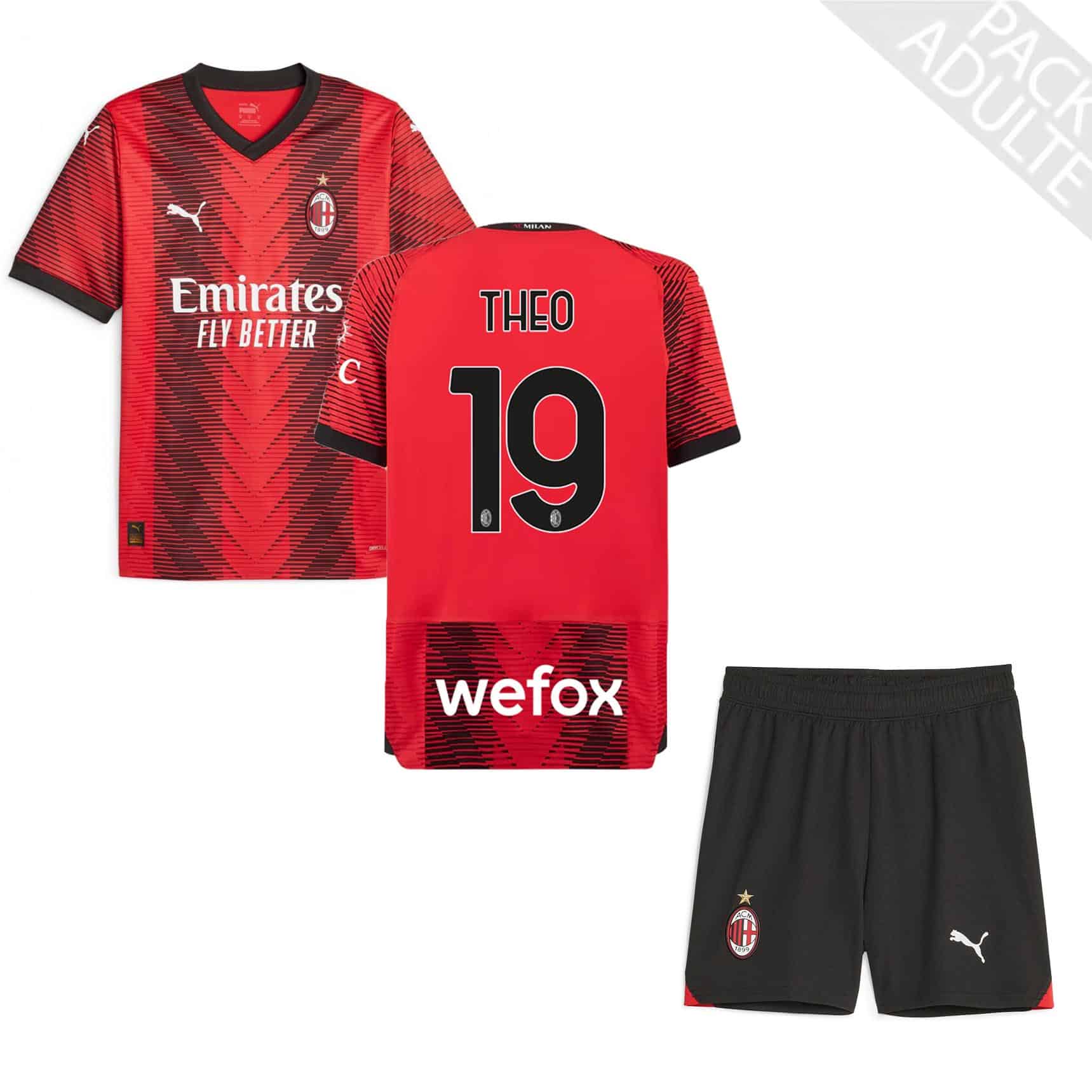 PACK MILAN AC DOMICILE THEO HERNANDEZ 2023-2024 PACK MILAN AC DOMICILE THEO HERNANDEZ 2023-2024