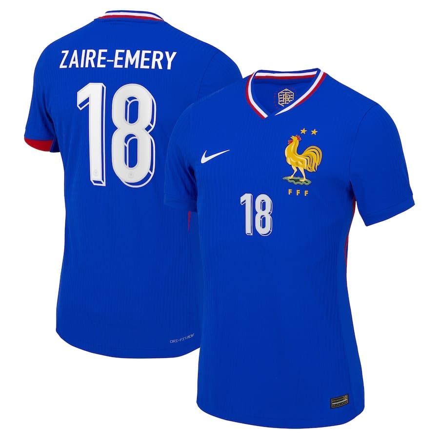 MAILLOT FRANCE DOMICILE ZAIRE-EMERY DRI-FIT ADV VAPOR MATCH SAISON 2024-2025 MAILLOT FRANCE DOMICILE ZAIRE-EMERY DRI-FIT ADV VAPOR MATCH SAISON 2024-2025
