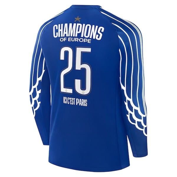 MAILLOT PSG 4TH MANCHES LONGUES AVEC 1 ETOILE FLOCAGE CHAMPION 2024-2025 MAILLOT PSG 4TH MANCHES LONGUES AVEC 1 ETOILE FLOCAGE CHAMPION 2024-2025
